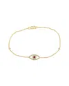 Sabrina Designs 14k 0.18 Ct. Tw. Diamond & Ruby Evil Eye Bracelet