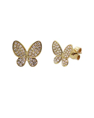 Sabrina Designs 14k 0.18 Ct. Tw. Diamond Butterfly Studs In Gold