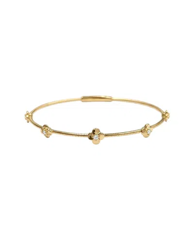 Sabrina Designs 14k 0.18 Ct. Tw. Diamond Flower Stackable Bangle In Gold