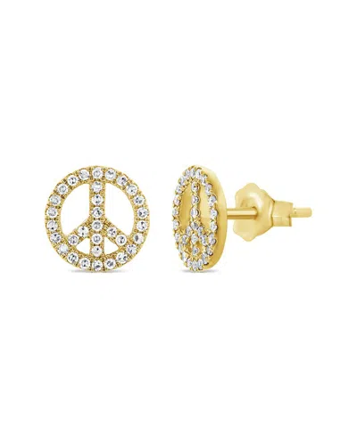 Sabrina Designs 14k 0.18 Ct. Tw. Diamond Peace Sign Studs