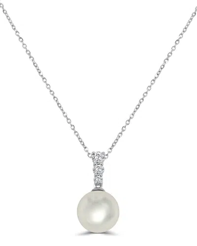 Sabrina Designs 14k 0.18 Ct. Tw. Diamond Pearl Pendant Necklace