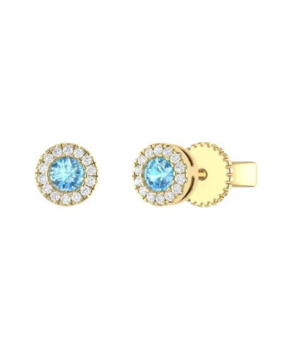 Sabrina Designs 14k 0.19 Ct. Tw. Diamond & Blue Topaz Studs