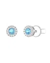 Sabrina Designs 14k 0.19 Ct. Tw. Diamond & Blue Topaz Studs