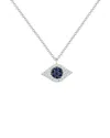 Sabrina Designs 14k 0.19 Ct. Tw. Diamond & Sapphire Evil Eye Necklace