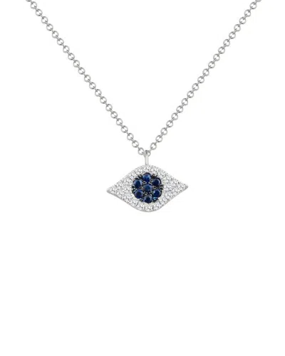 Sabrina Designs 14k 0.19 Ct. Tw. Diamond & Sapphire Evil Eye Necklace