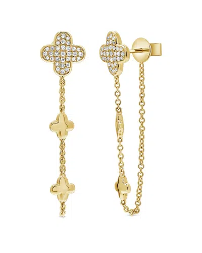 Sabrina Designs 14k 0.21 Ct. Tw. Diamond Clover Dangle Earrings In Gold