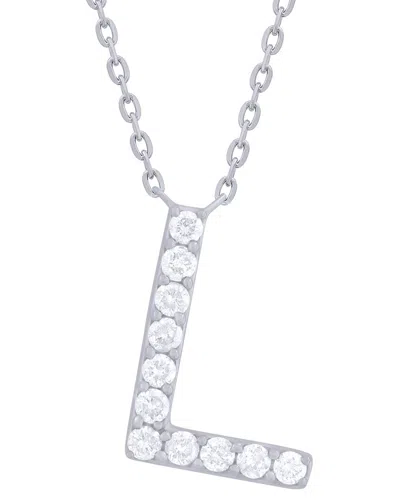 Sabrina Designs 14k 0.21 Ct. Tw. Diamond L Initial Pendant In Metallic
