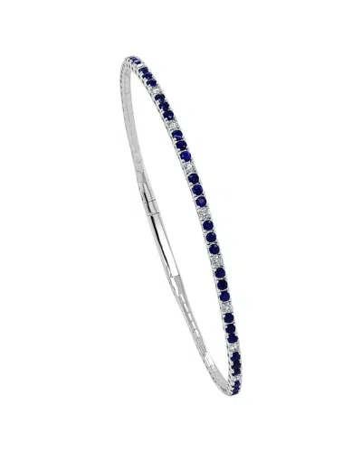 Sabrina Designs 14k 0.22 Ct. Tw. Diamond & Ruby & Sapphire Flexible Bangle Bracelet In Blue