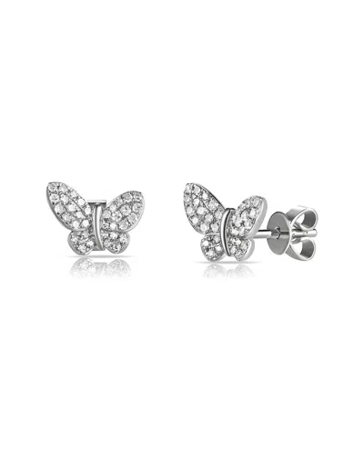 Sabrina Designs 14k 0.22 Ct. Tw. Diamond Butterfly Earrings In Silver