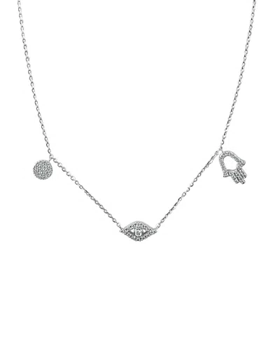 Sabrina Designs 14k 0.22 Ct. Tw. Diamond Evil Eye & Hamsa Necklace