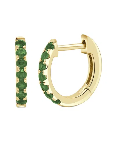 Sabrina Designs 14k 0.22 Ct. Tw. Emerald Huggie Earrings In Multi