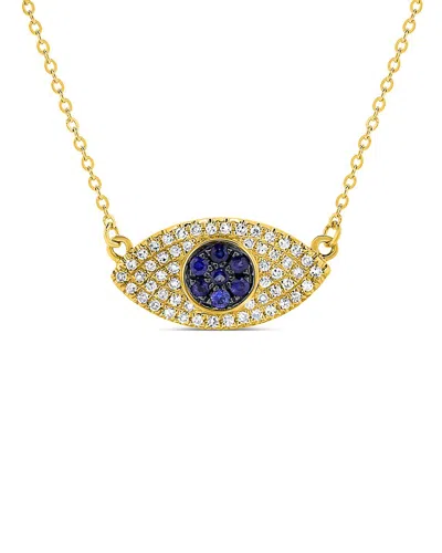 Sabrina Designs 14k 0.24 Ct. Tw. Sapphire Evil Eye Necklace