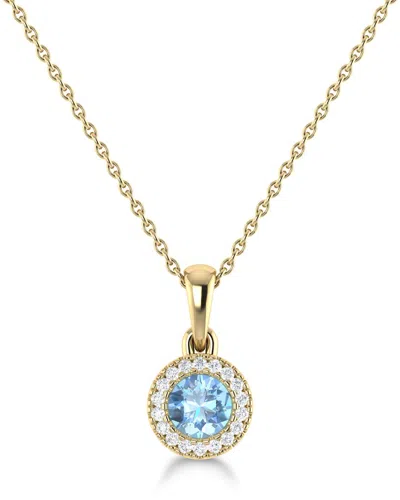 Sabrina Designs 14k 0.25 Ct. Tw. Diamond & Aquamarine Pendant In Gold