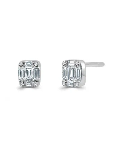 Sabrina Designs 14k 0.26 Ct. Tw. Diamond Baguette Earrings In Transparent