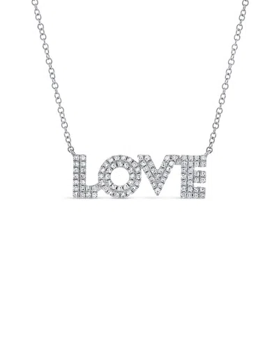 Sabrina Designs 14k 0.27 Ct. Tw. Diamond Love Necklace In Silver