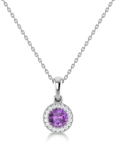 Sabrina Designs 14k 0.28 Ct. Tw. Diamond & Amethyst Pendant In Metallic