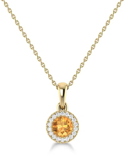 Sabrina Designs 14k 0.27 Ct. Tw. Diamond & Citrine Pendant In Gold