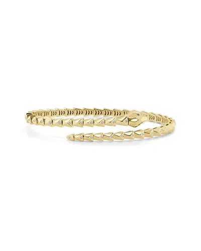 Sabrina Designs 14k 0.29 Ct. Tw. Diamond & Emerald Stackable Flexible Bangle Bracelet In Gray
