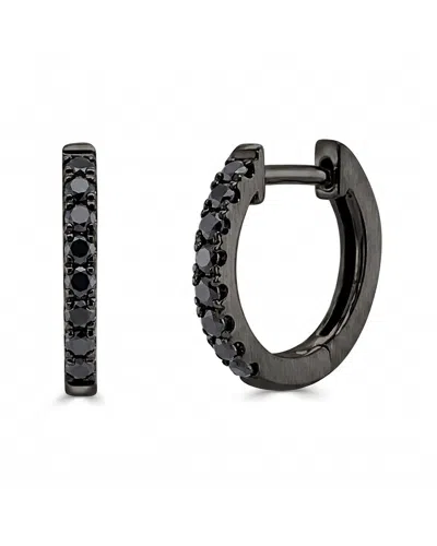 Sabrina Designs 14k 0.29 Ct. Tw. Diamond Huggie Earrings In Black