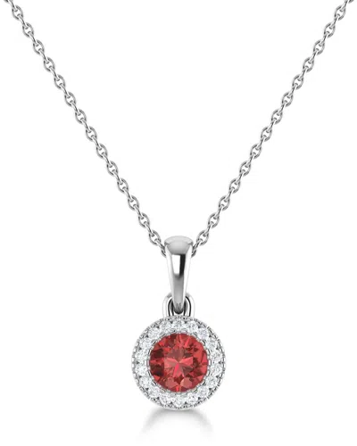 Sabrina Designs 14k 0.30 Ct. Tw. Diamond & Garnet Pendant In Metallic