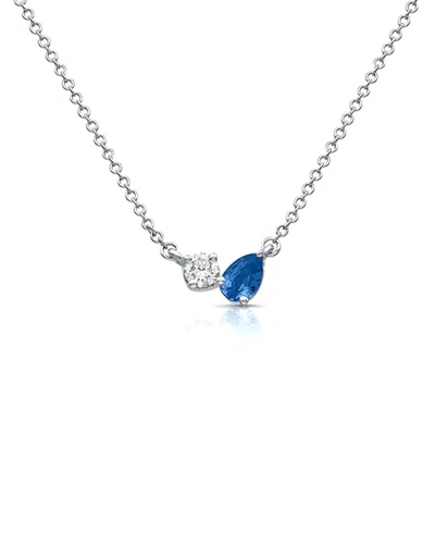 Sabrina Designs 14k 0.30 Ct. Tw. Diamond & Sapphire Necklace In Metallic