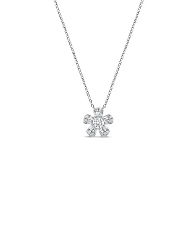 Sabrina Designs 14k 0.30 Ct. Tw. Diamond Flower Pendant In Metallic