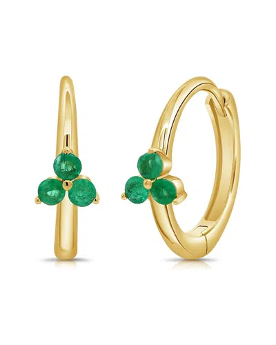 Sabrina Designs 14k 0.31 Ct. Tw. Diamond & Emerald Hoop Earrings In Gold