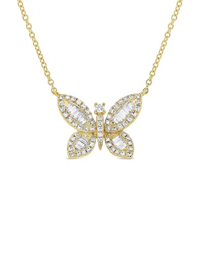 Sabrina Designs 14k 0.31 Ct. Tw. Diamond Butterfly Necklace In Gold