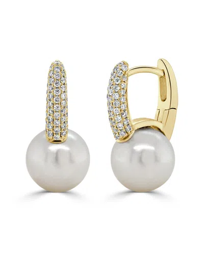 Sabrina Designs 14k 0.32 Ct. Tw. Diamond & Pearl Dangle Earrings In Gold