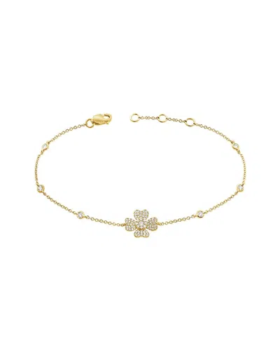 Sabrina Designs 14k 0.32 Ct. Tw. Diamond Flower Bracelet In Gold