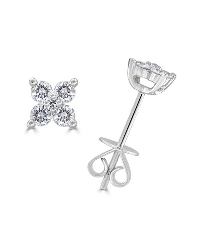 Sabrina Designs 14k 0.32 Ct. Tw. Diamond Flower Studs In Silver