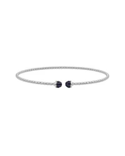 Sabrina Designs 14k 0.33 Ct. Tw. Diamond & Sapphire Stackable Bangle In Silver