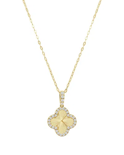 Sabrina Designs 14k 0.33 Ct. Tw. Diamond Clover Necklace In Gold
