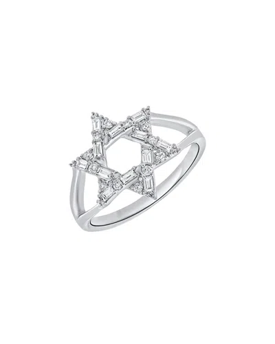 Sabrina Designs 14k 0.33 Ct. Tw. Diamond Star Of David Ring In Metallic