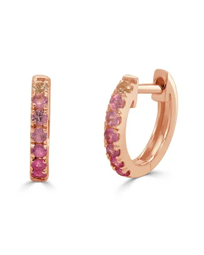 SABRINA DESIGNS SABRINA DESIGNS 14K 0.33 CT. TW. PINK SAPPHIRE HUGGIE EARRINGS
