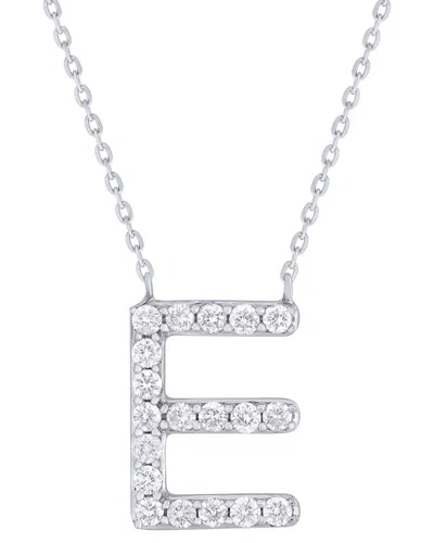Sabrina Designs 14k 0.34 Ct. Tw. Diamond E Initial Pendant In Metallic