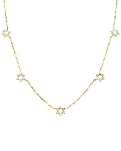 Sabrina Designs 14k 0.34 Ct. Tw. Diamond Station Star Of David Necklace In Gold