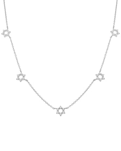 Sabrina Designs 14k 0.34 Ct. Tw. Diamond Station Star Of David Necklace In Silver