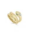 Sabrina Designs 14k 0.35 Ct. Tw. Diamond & Emerald Snake Ring