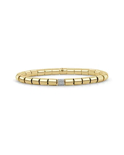 Sabrina Designs 14k 0.35 Ct. Tw. Diamond Barrel Bead Stretch Bracelet In Gold