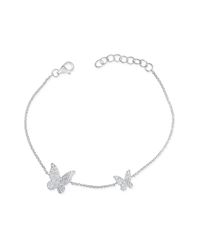 Sabrina Designs 14k 0.35 Ct. Tw. Diamond Butterfly Bracelet In Silver