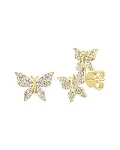 Sabrina Designs 14k 0.35 Ct. Tw. Diamond Butterfly Mismatched Studs In Gold