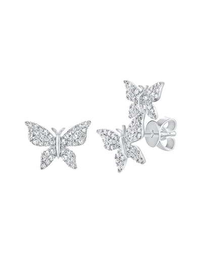 SABRINA DESIGNS SABRINA DESIGNS 14K 0.35 CT. TW. DIAMOND BUTTERFLY MISMATCHED STUDS