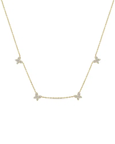 Sabrina Designs 14k 0.35 Ct. Tw. Diamond Butterfly Station Necklace In Silver