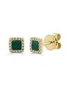Sabrina Designs 14k 0.36 Ct. Tw. Diamond & Malachite Square Studs