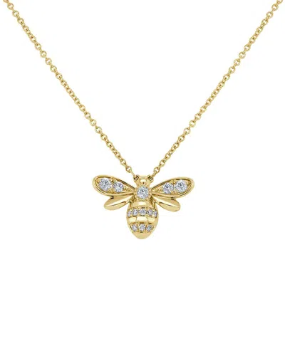 Sabrina Designs 14k 0.36 Ct. Tw. Diamond Bumble Bee Pendant Necklace In Gold