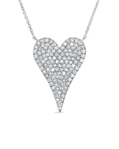 Sabrina Designs 14k 0.36 Ct. Tw. Diamond Heart Necklace In Silver