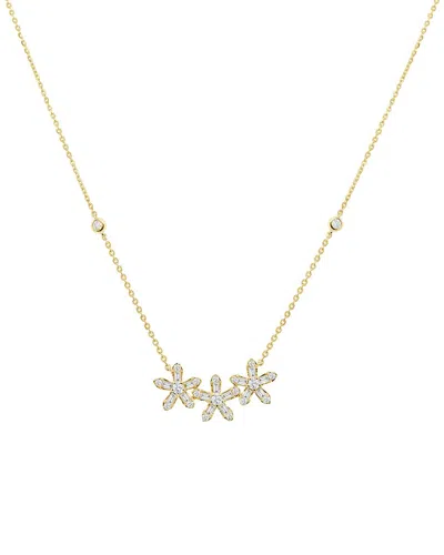 Sabrina Designs 14k 0.36 Ct. Tw. Diamond Triple Flower Necklace