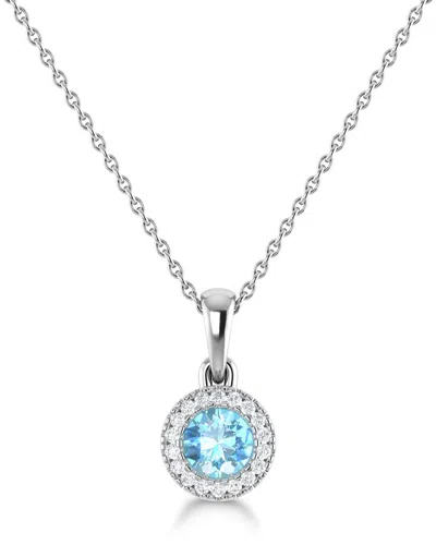 Sabrina Designs 14k 0.37 Ct. Tw. Diamond & Blue Topaz Pendant