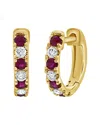 Sabrina Designs 14k 0.38 Ct. Tw. Diamond & Ruby Huggie Earrings
